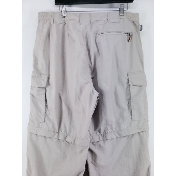 Simms Convertible Cargo Fishing Pants Mens Large Tan Nylon Lightweight Zip-Off - Picture 7 of 10